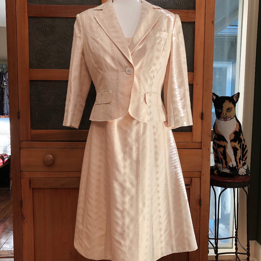 Adrianna Cream Silk Dress / Jacket - Size 6